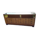 Comptoir vitrine mercerie Pollards