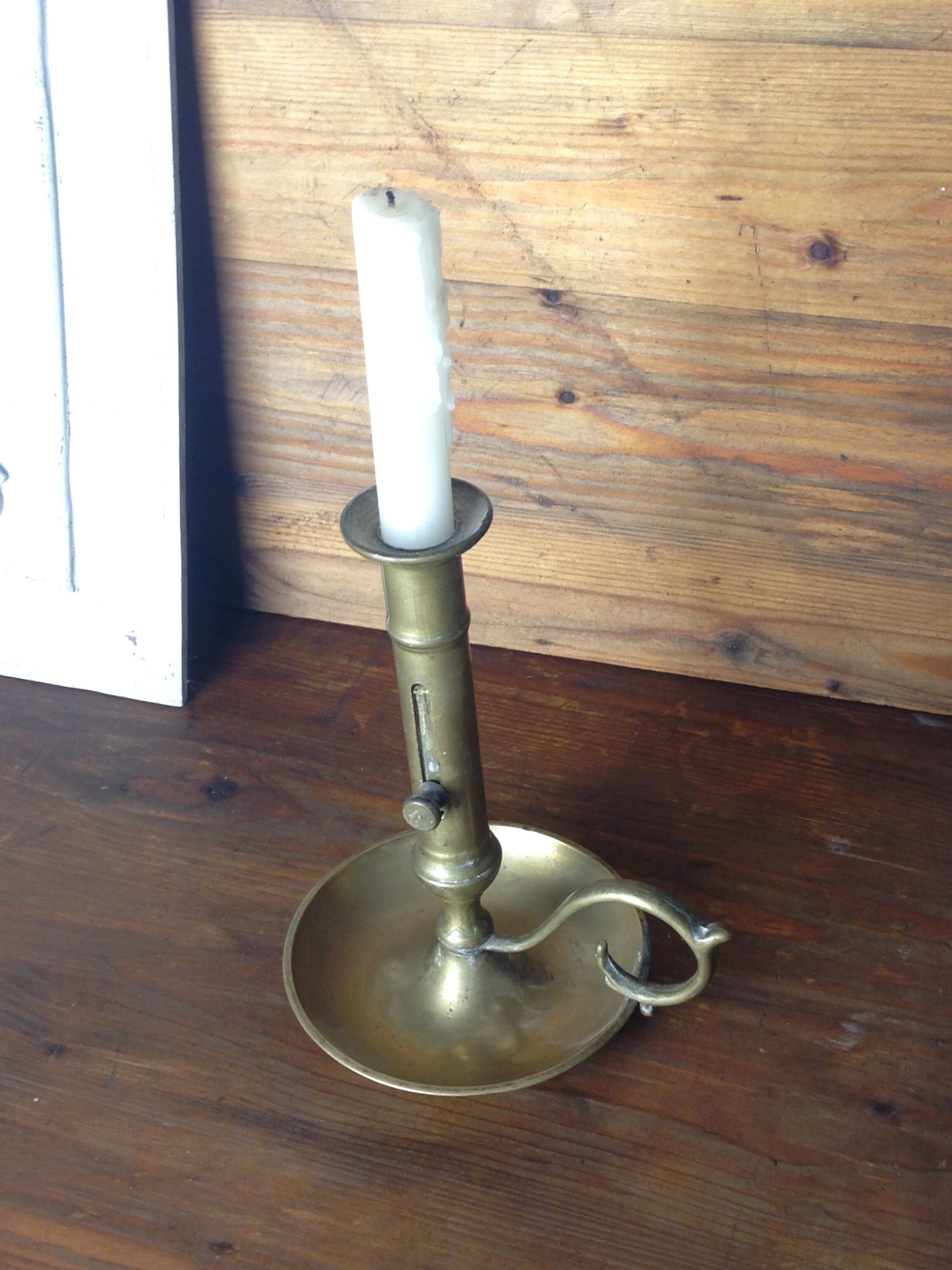 Old brass candlestick