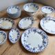 Low compote dish, old Dresden porcelain, blue and white – Fruit bowl