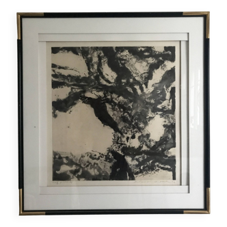 ZAO Wou-Ki, Sans titre, 1992 (Agerup 360). Gravure originale EA signée de la main de l'artiste