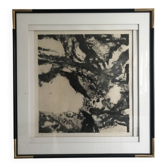 ZAO Wou-Ki, Untitled, 1992 (Agerup 360). Original EA engraving signed by the artist's hand