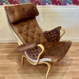 "Pernilla" leather armchair "Bruno Mathsson" 1960.