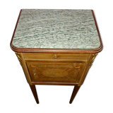 Bedside in marquetry with bronze