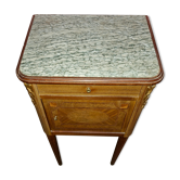 Bedside in marquetry with bronze