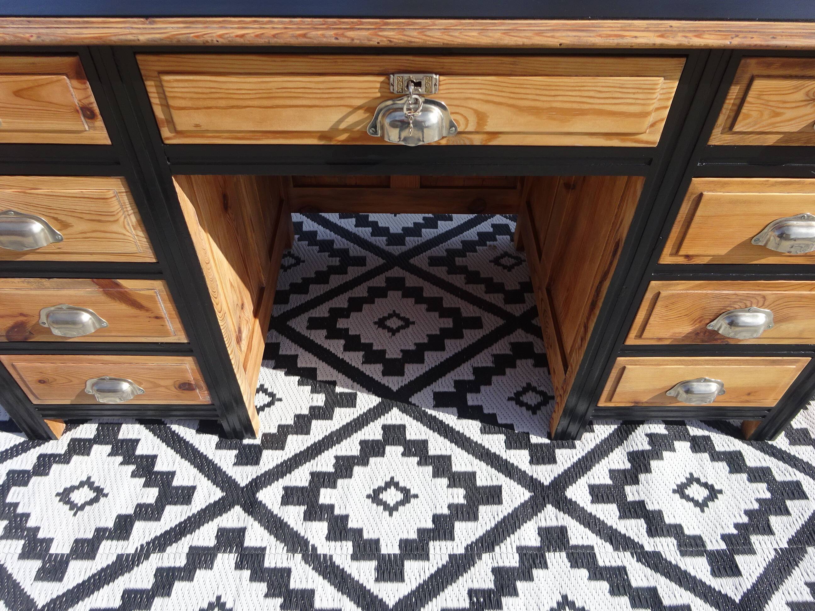 Vintage pine desk, restored