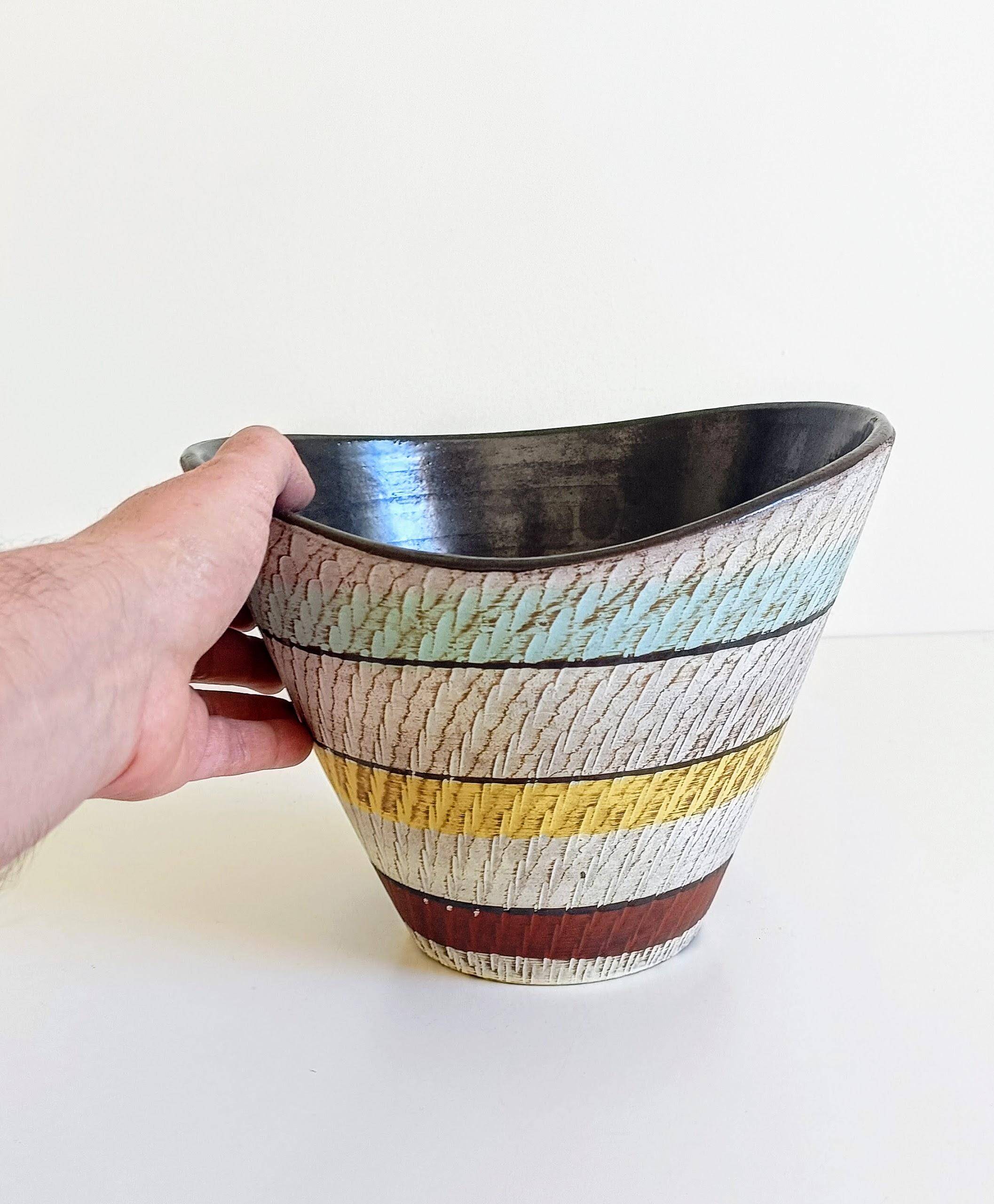 Dümler & Breiden Ceramic Bowl, Sgraffito Décor, West Germany, 1950s
