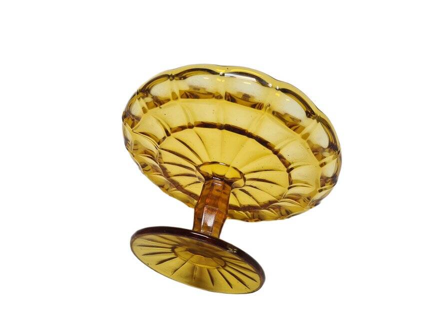 Cake bowl on stand from Ząbkowice Glassworks, 1970s
