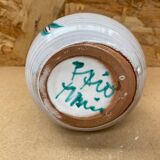 Old vallauris vase white enameled terracotta vintage flower decor