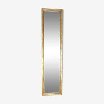 Miroir 91x22cm cadre doré rectangle longiligne stuc