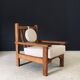 Brutalist Square Oak Lounge Chair, Belgium, 1950s