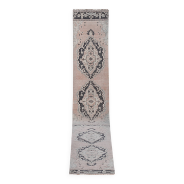 Tapis vintage turc de oushak tissé à la main 98x680 cm