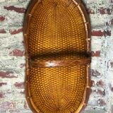 Vintage picking basket in braided wicker