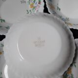 8 hollow plates flower pattern, festoon, model Hortense de Arcopal, vintage 1990