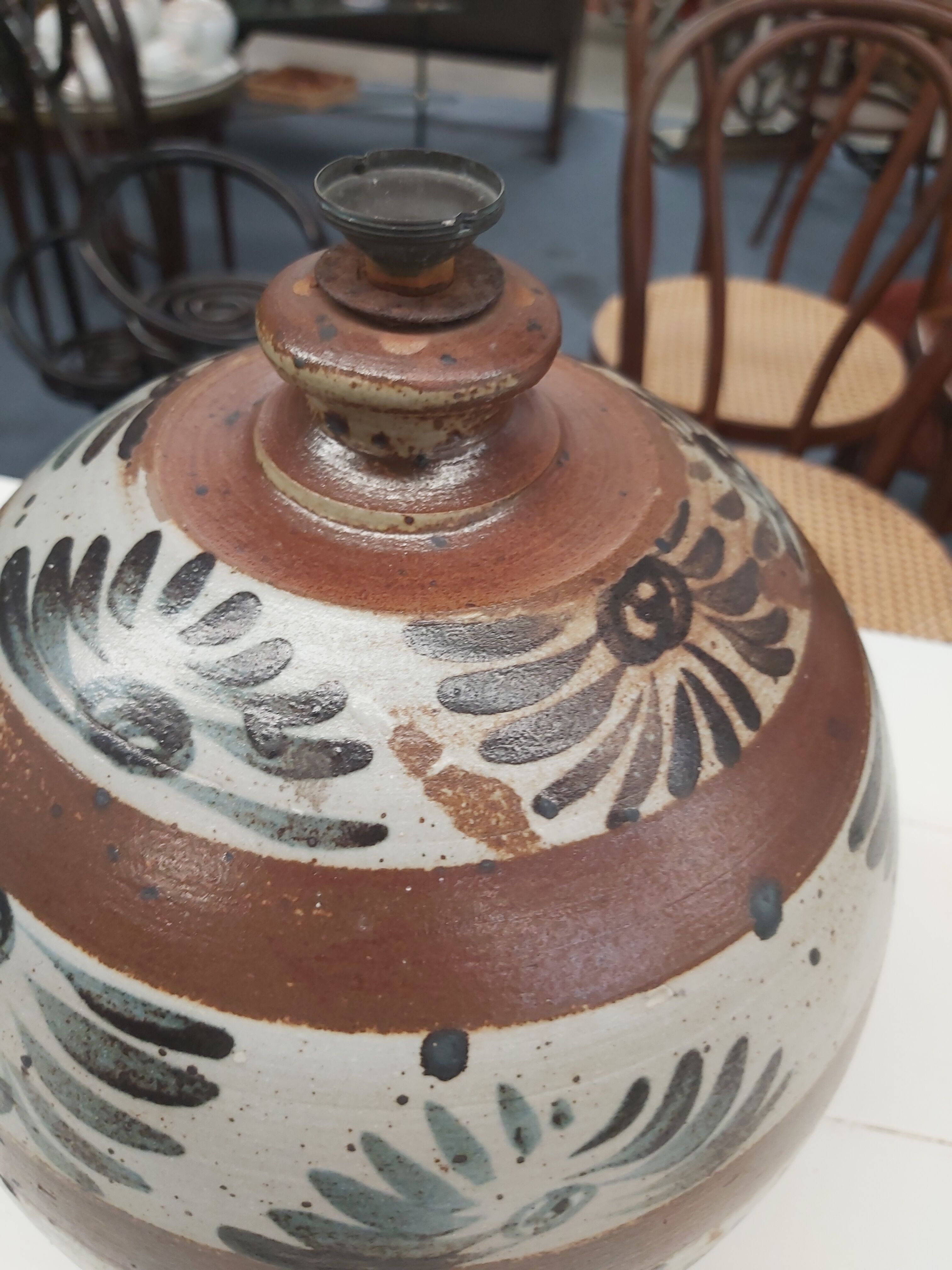 Ceramic lamp foot signed Patrick Lefebvre