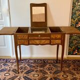 Coiffeuse en marqueterie de fleurs style Louis XV