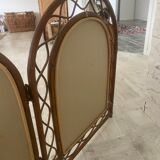 Large triptych rattan mirror 105x68cm