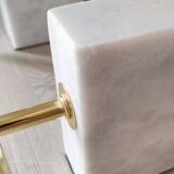 Paire de lampes 1980 style italienne en laiton et pied marbre