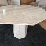 table octogonale travertin