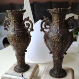 Vases fireplace amphorae, art nouveau in regulates and marble