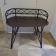 Vintage children's desk console bamboo rattan curved wood Thonet style 80s dark mahogany