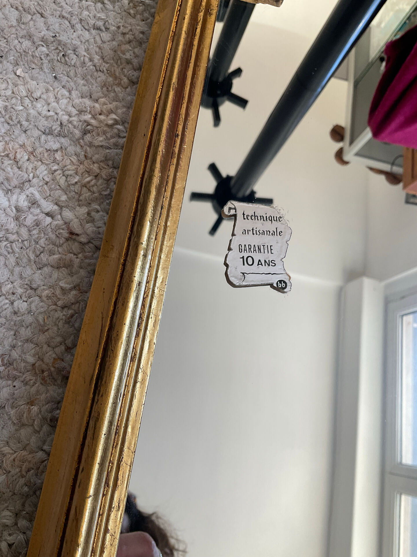 Vintage gold baroque mirror from the 1970s.