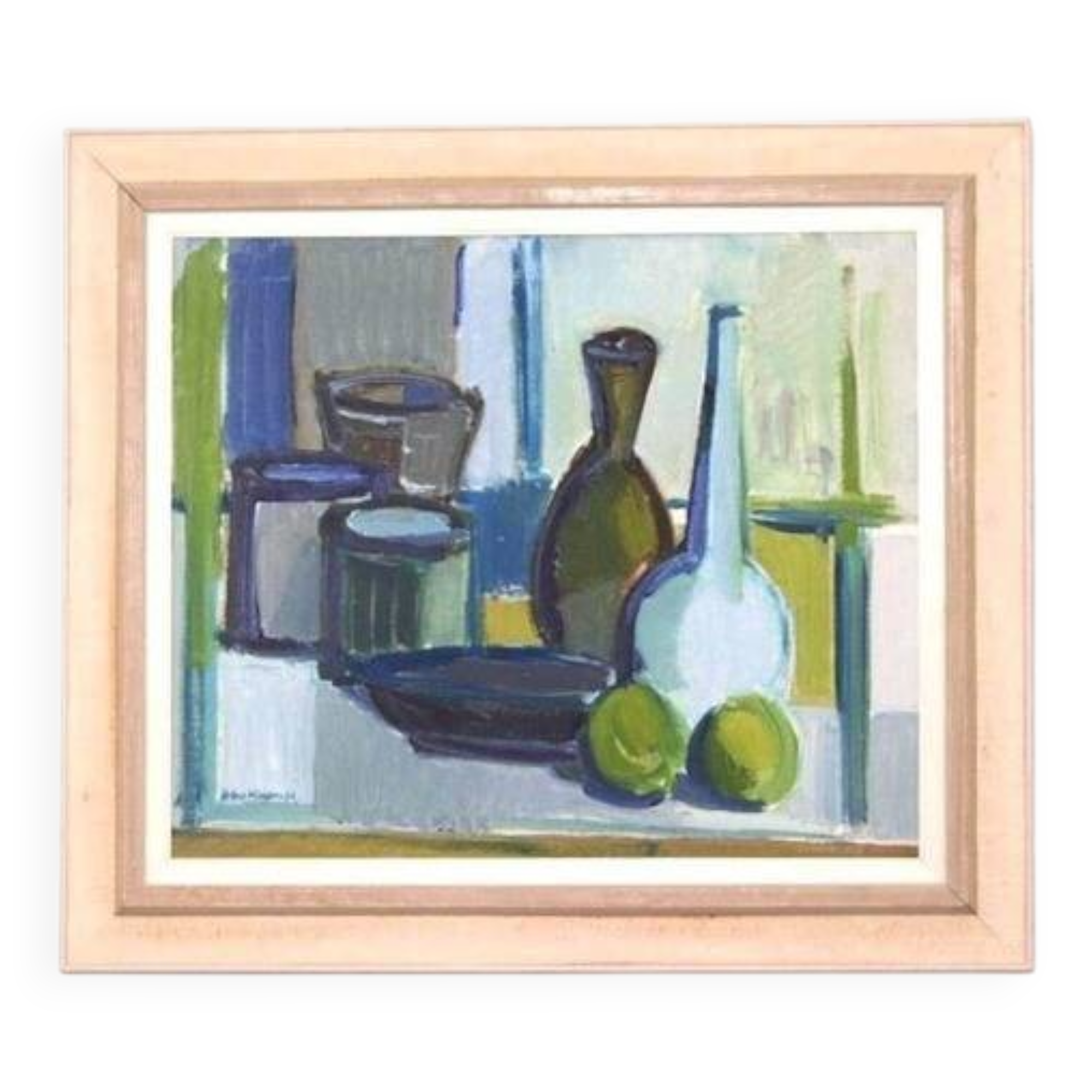 Original mid-century Swedish oil on canvas – “Still Life” by Arthur Nilsson – vintage & framed – 62 × 71 cm