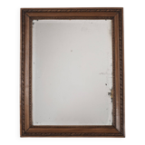 Grand miroir ancien 65cm, cadre en bois sculpté