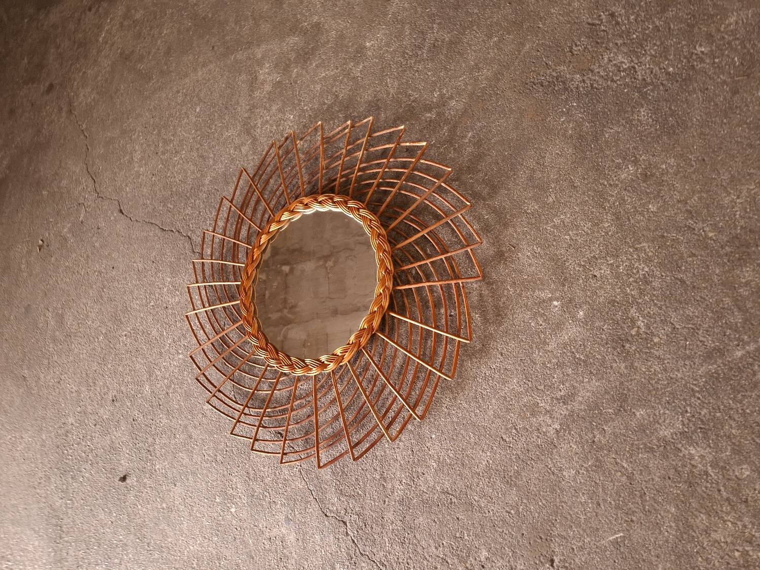 Vintage rattan mirror