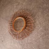Miroir en rotin vintage