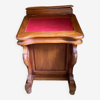 Bureau davenport en noyer massif avec jambages sculptes xixeme style anglais