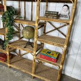 Bamboo and rattan shelf