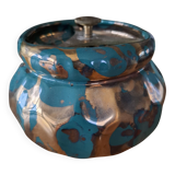 Pot a tabac lucien brisdoux. vernis vert et or. bon joint. vis de serrage i
