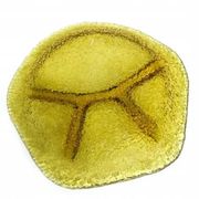 Appetizer platter, mid-century modern, yellow glass, design by J. Drost, Ząbkowice, Poland, 1970s