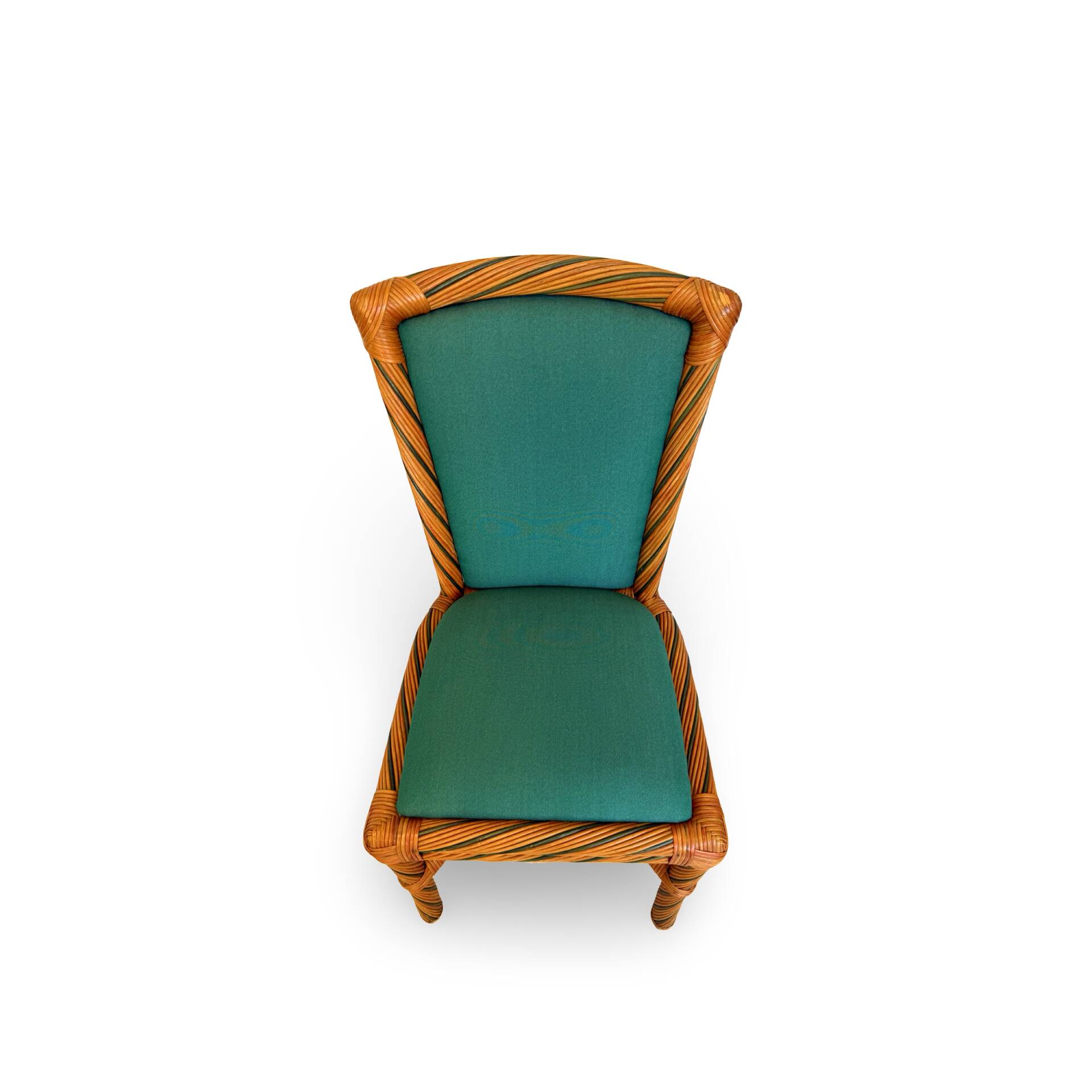 Set of six vintage bamboo and rattan dining chairs