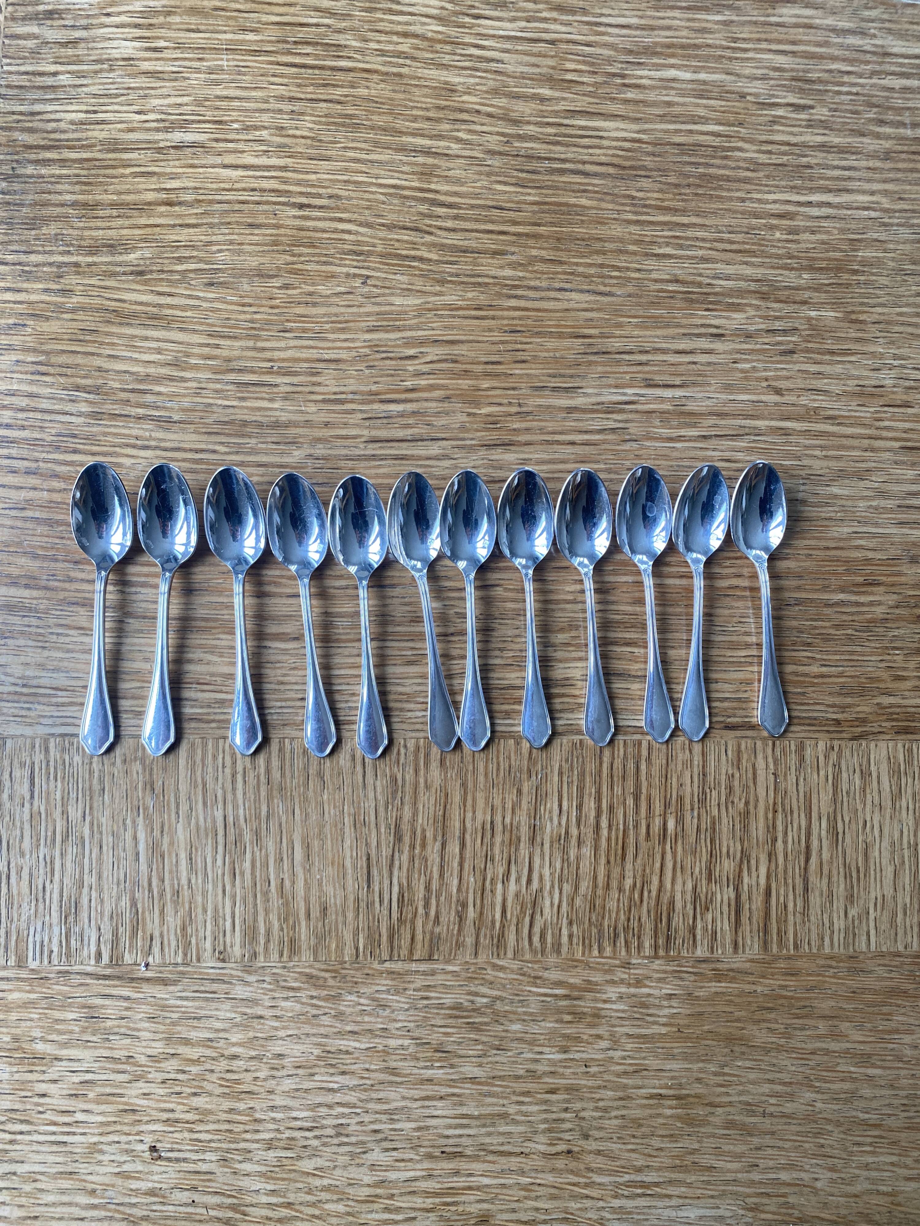 12 Ravinet d'Enfert silver-plated mocha spoons