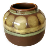 Vintage Olive Green Glazed Vase: 1970s KIL Ceramic Pottery