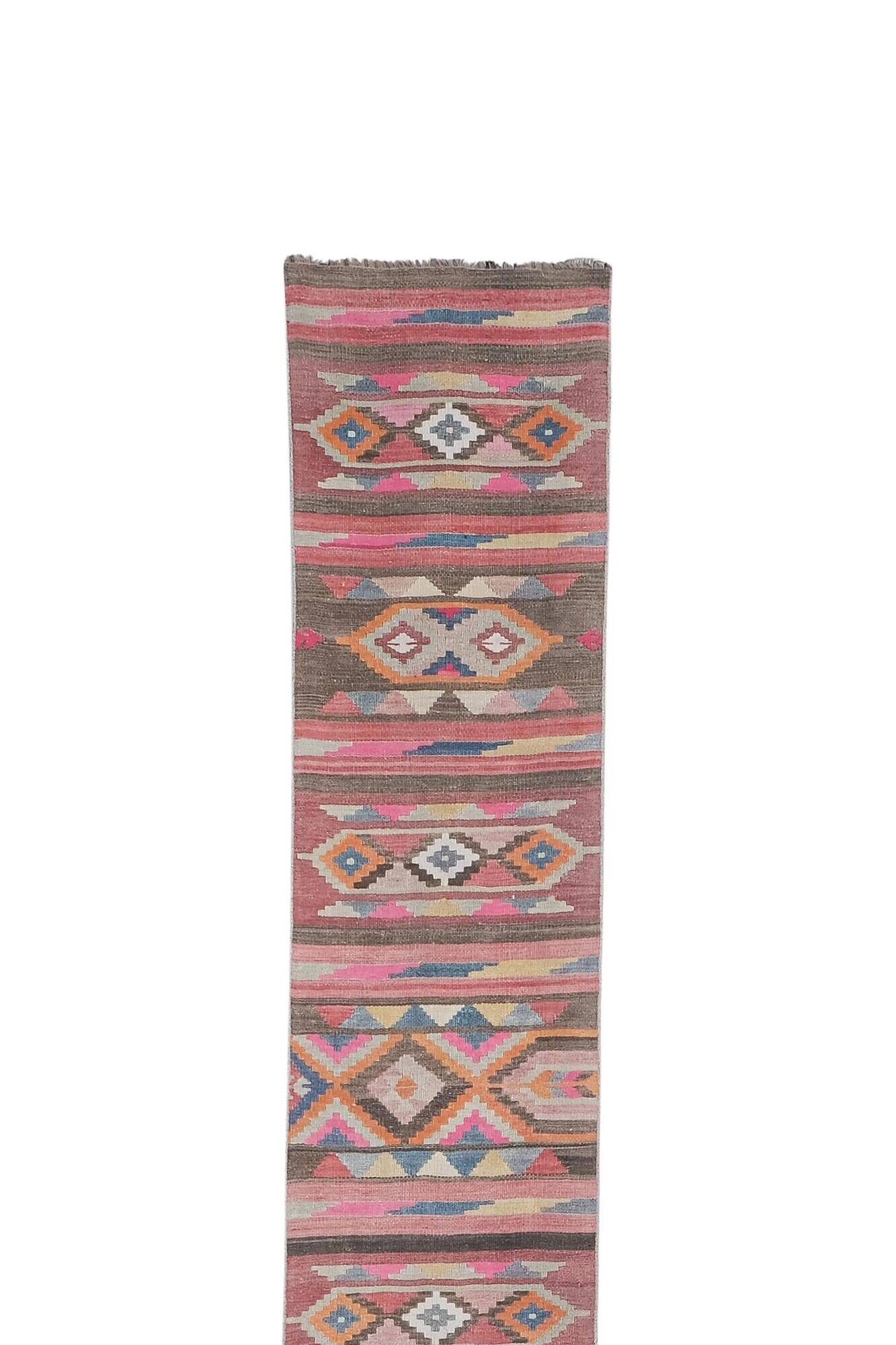 Vintage Turkish hallway rug 71x722 cm