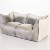 Mario Bellini 2-Seat Le Bambole Sofa for C&B Italia in Leather & Fabric 70s
