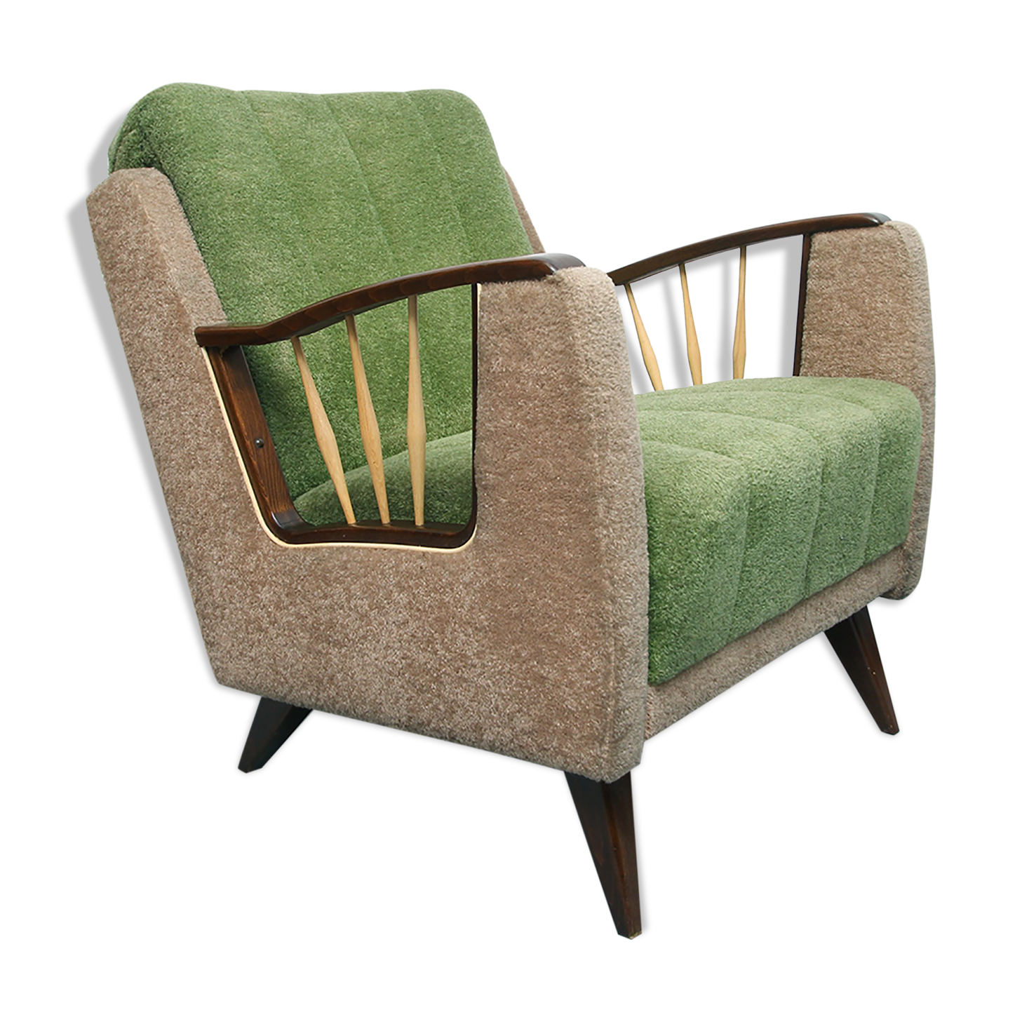 1950s chair in beige and green