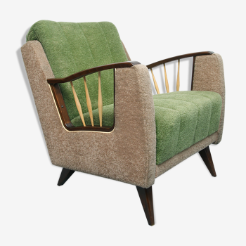 1950s chair in beige and green