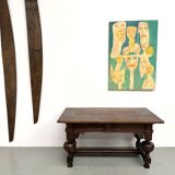 Neo-Renaissance desk in solid oak, circa 1900