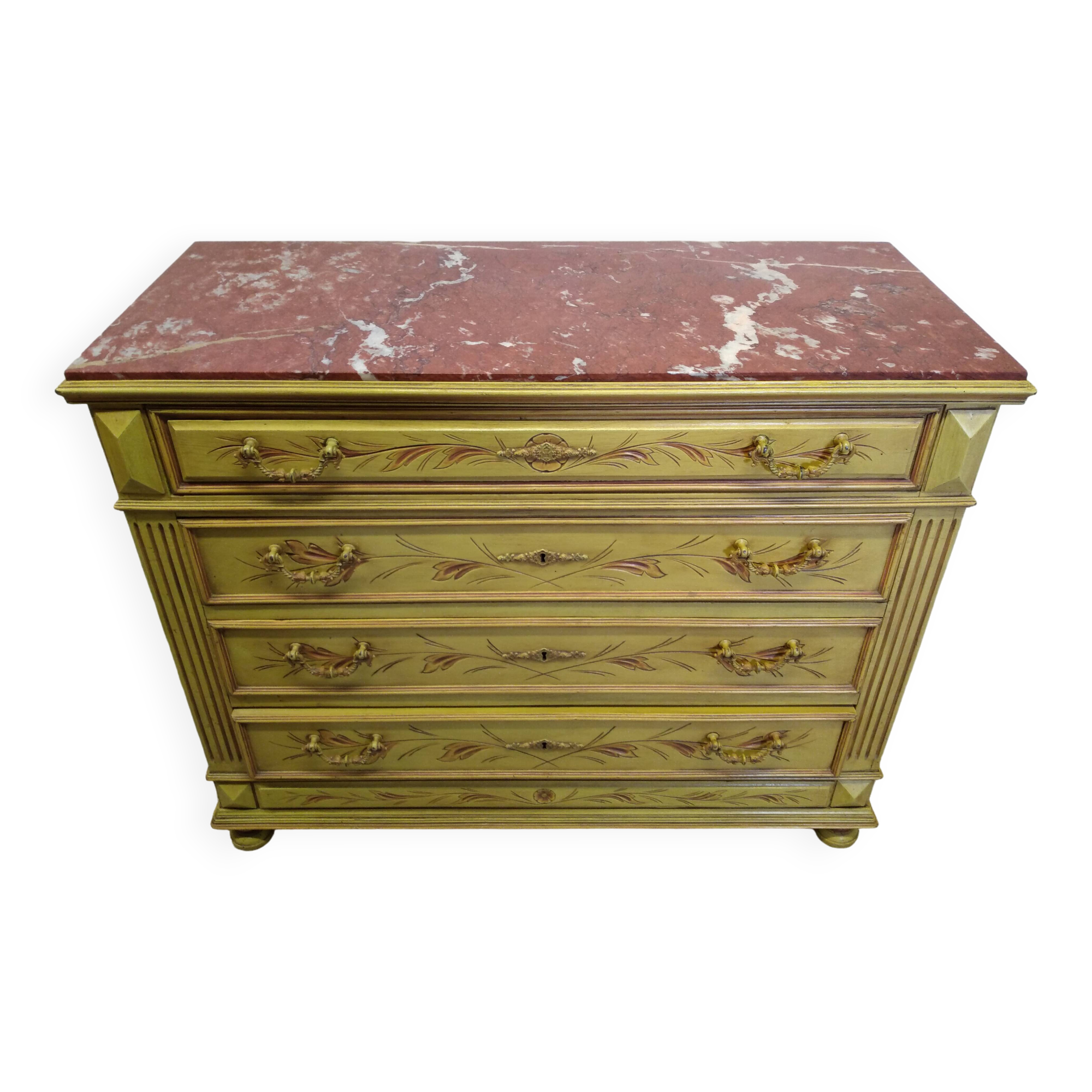 Antique chest of drawers with marble