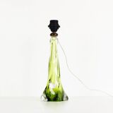 Vintage Belgian crystal glass table lamp by Val Saint Lambert