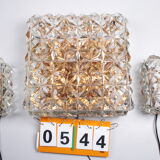 Large gold-plated & crystal glass flush mount light from kinkeldey, 1970s