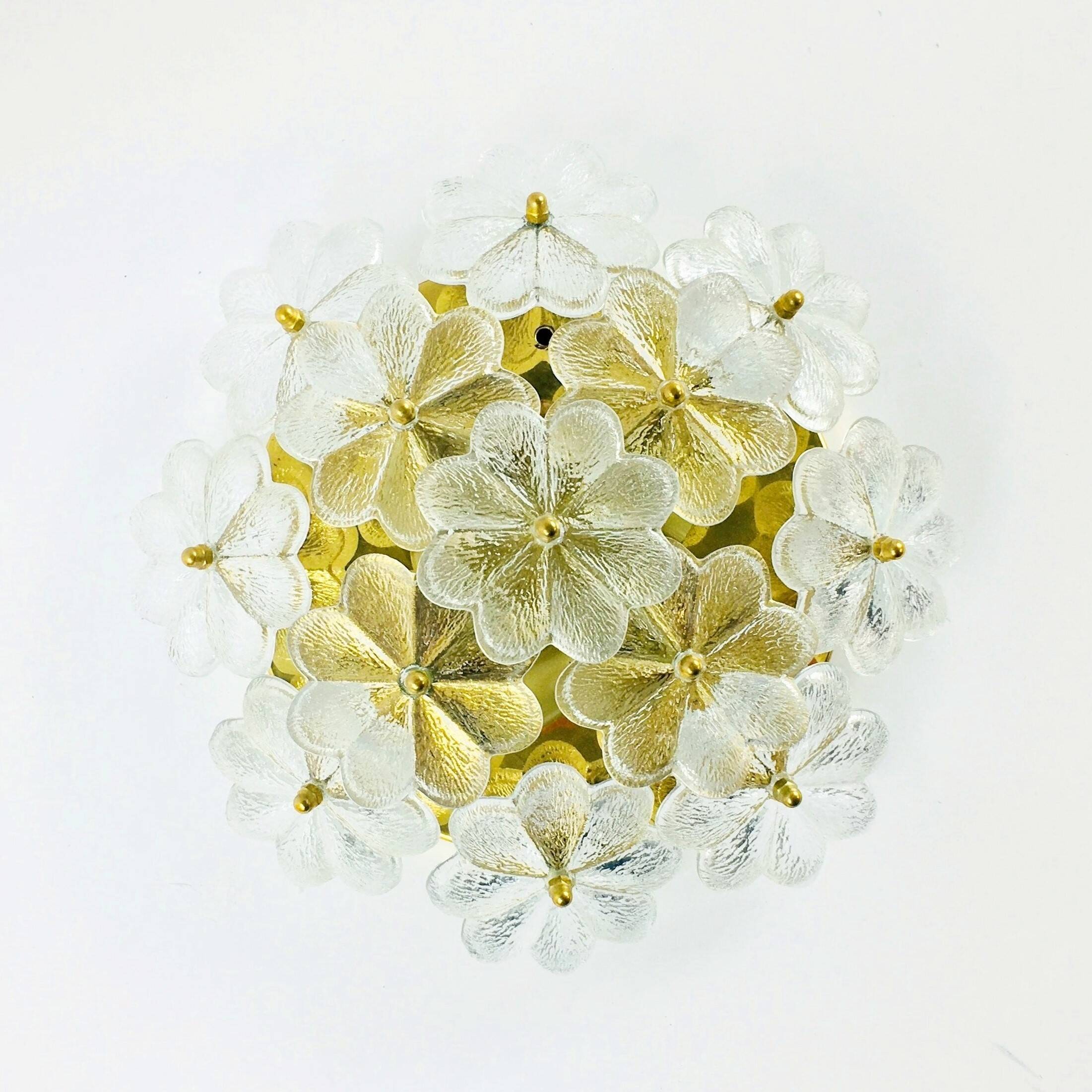 Mid-Century Murano Glass Ceiling Light by E. Palme for Palwa, 1960s