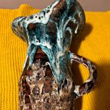 Lava ceramic vase, Vallauris, signed
