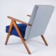 Vintage velvet armchair 1960s, fully restored, poule fabric, refubrished