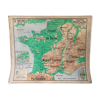 Map France reliefs du sol