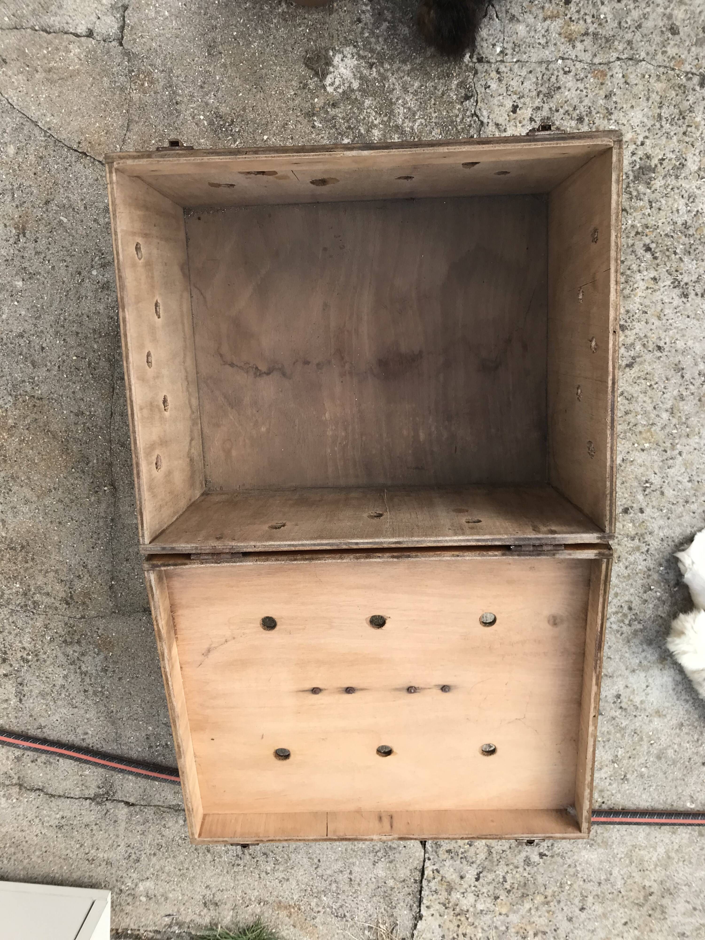 Vintage wood box for animal transport | Selency
