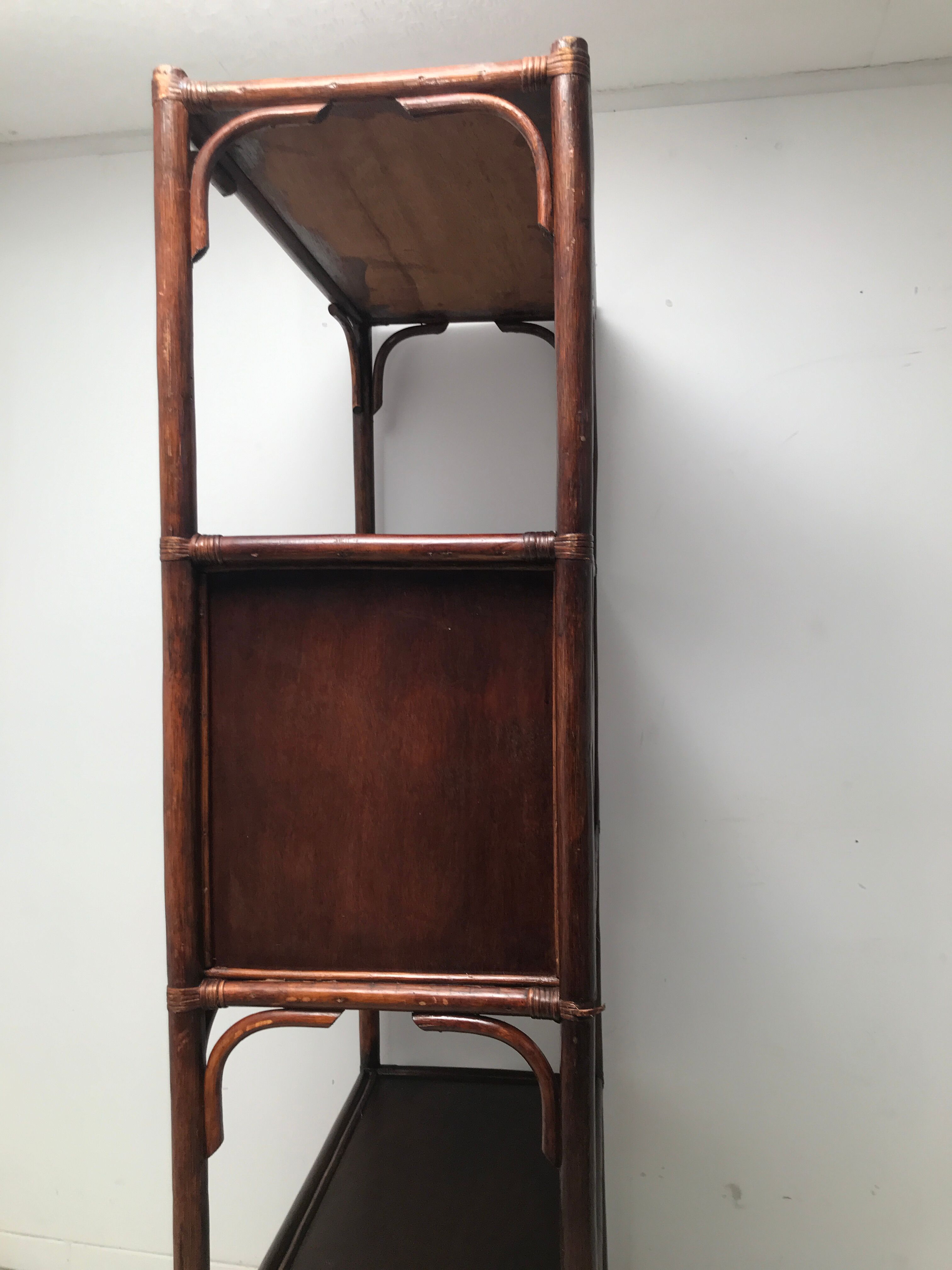 Library Vintage bamboo shelf colonial style